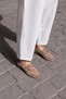 GEOLA Women's Taupe Sand Real Suede Loafers Ballet Flats - 5