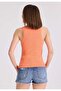 2 Pack White,Orange Crew Neck Cotton Elastane Blend Women's Sleeveless T-Shirt Wmclara Rib Tank Top - 5