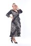 Women's Plus Size Long-Sleeved Double-Breasted Collared Skirt with Ruffles, Combed Cotton Viscose Dress - 8