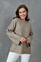 Wide Sleeve Off Shoulder Crew Neck Long Sleeve Mink Oversize Knitwear Sweater 4091 - 7
