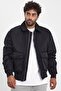 New season black zip-up bomber jacket mz56112 - 2