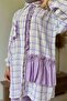 Hijab Cultivated Lilac Plaid Patterned Frilly Tunic and Trousers Set - 3