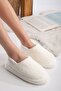 Lamb Fabric Wool Silent Sole Elastic Women's Home Shoes Home Boots Slippers - 2