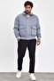 New Season Men's Seasonal Light Gray Zippered Bomber Jacket Mz56112 - 7