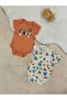 Baby Half Sleeve Bodysuit with Snap Fasteners at the Bottom, Pack of 2