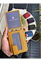Genuine Leather Wallet Yellow 15 Card Compartments, Zipper Protection and Magnetic Lock System Leather Card Holder Bra - 4