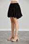 Women's Black Elastic Waist Flared Mini Skirt - 7