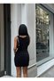 Women's Skirt Gathered Sleeveless Shawl Collar Glittery Dress - 7
