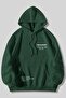 Unisex Green Happiest Printed Oversize Hooded Sweatshirt