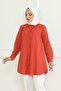 Women's Tile Tericotone Hidden Button Boyfriend Hijab Shirt - 8