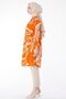 Plain Shirt Collar Women's Orange Patterned Tunic - 25040 - 4