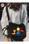 Le Petit Prince Little Prince Tote Bag, Cloth Bag, Black Canvas Messenger Bag, School Bag - 4