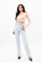 Women's Stand Collar Draped Crop Blouse with Flap 1655-24 - 2
