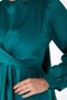 Green Lace-Up Straight Crew Neck Women's Evening Dress - 26160 - 6