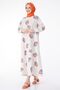 Plain Crew Neck Women's Orange Patterned Dress - 13151