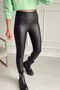Black High Waist Shaped New Season Matte Leather Leggings