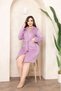 Women's Lilac Plush Soft Short Dressing Gown - 3