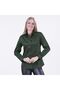 Khaki Green Plain Basic Long Sleeve Women's Shirt Women's Shirt - 2