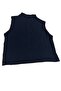 Navy Blue Lycra Women's Tank Top - Turtleneck, Throat, Sleeveless