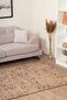 Moreno Viscose Woven Rug Non-Slip Base Washable Light Brown Anthracite Kitchen Rug 1323 - 5