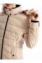 Women's Hooded Plain Puffer Coat (W4) - 4