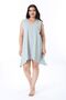 Women's Plus Size Green Cotton Fabric V-Neck Sleeveless Tunic 65N38226 - 3