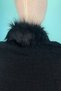 Women's Mother Faux Fur Genuine Wool Tasseled Black Soft Winter Thick Shoulder Shawl 299 - 7