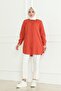 Women's Tile Tericotone Hidden Button Boyfriend Hijab Shirt - 2