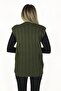 V-Neck Knitwear Mother Vest - Thick Wool, Buttoned Pocket - 3