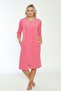 Striped Patterned Three-Quarter Sleeve Cotton Zippered Women's Dress - 4
