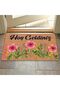 Modern Digital Printed - Welcome Written Mat, Non-Slip Base and Hooded Knitted Blouse - 3
