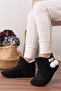 Lamb Fabric Wool Luxury Pompom Detailed Home Boots Home Shoes - 2