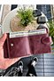 Genuine Leather Wallet Burgundy 7 Card Compartments Zippered Double Coin Compartment Wallet - 3