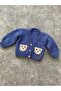 Hand Knitted Cute Teddy Bear Detailed Boy's Cardigan - 2