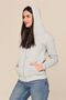 Women's Gray Zipper Hooded Cardigan - 3