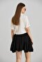 Women's Black Elastic Waist Flared Mini Skirt - 8