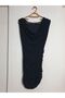 Women's Skirt Gathered Sleeveless Shawl Collar Glittery Dress - 8