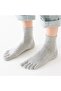 6-Piece Men's Toe Socks Black Gray Smoked - 2