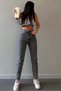 Loa Smoked Snow Mom Lycra High Waist Denim Jeans - 3