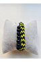 Yellow Lacquer Fan Bracelet, Double, Macrame Braided and Beaded Fan Bracelet Lantern - 5
