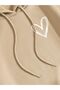 Unisex Beige Heart Printed Oversize Hooded Sweatshirt - 3