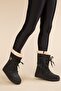 Women's Black Thermal Wool Snow Boots - 2