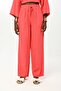 Women's Elastic Waisted Bulk Legs Straight Color Linen Pants
