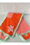 Hand Knitted Long Washcloth Dowry Rectangular Floral Washcloth - 4
