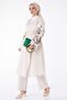 Claret Red Kimono and Trousers Women's Double Suit - Straight Jacket Collar - 13192