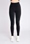 Women's Velvet Ribbed Black Leggings - 4