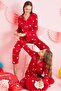 Hello Kitty Licensed 100% Cotton Red Multicolor Button Pajamas Suit Hk251