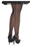 Women's Black Çağla Back Stitched Fishnet Pantyhose