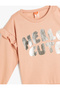 Ruffled Sweatshirt Printed Long Sleeve Crew Neck Ribbed Cotton - 3