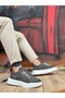 Ba0332 Ladder Pattern Lace-Up Men's High Sole Anthracite Skin Sports Shoes